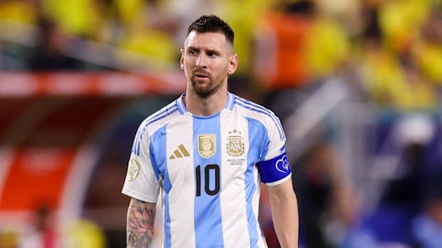 Messi in action for Argentina.