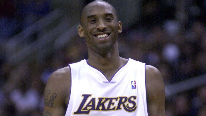 Dec 25, 2003; Los Angeles, CA, USA; Los Angeles Lakers guard Kobe Bryant (8) during the game against the Houston Rockets at the Staples Center. Mandatory Credit: Kirby Lee/Image of Sport-USA TODAY Sports