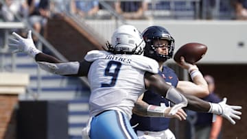 Sep 17, 2022; Charlottesville, Virginia, USA; Virginia Cavaliers quarterback Brennan Armstrong (5)