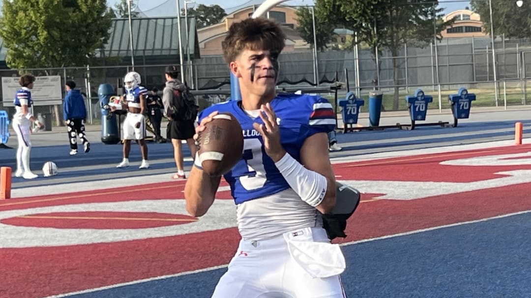 Folsom (California) quarterback Ryder Lyons was the first one on the field Friday night vs. Long Beach Poly.