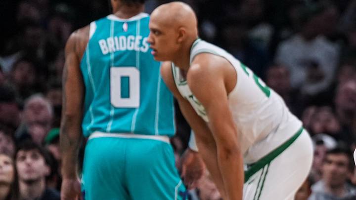 Apr 7, 2026; Boston, Massachusetts, USA; Boston Celtics forward Jayson Tatum (0) reacts after a play against the Charlotte Hornets in the second quarter at TD Garden. Mandatory Credit: David Butler II-Imagn Images