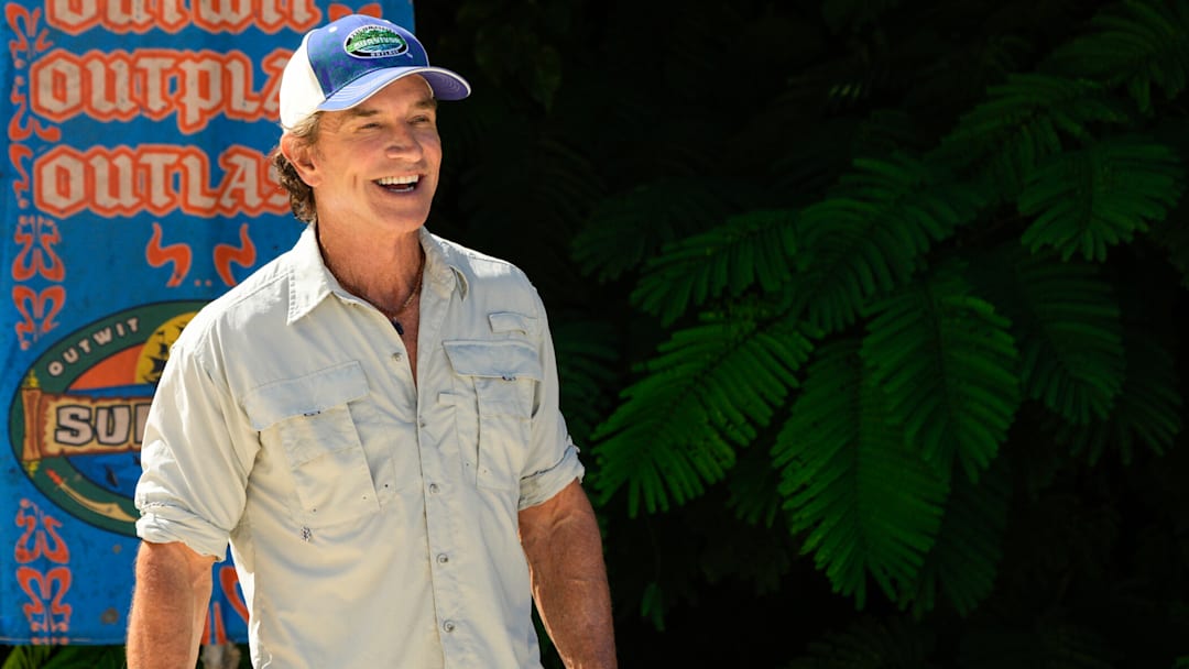 “I’m a Wolf, Baby” – One castaway’s scheming gets them into hot water when their tribe realizes the same conversation has been repeated to each of them. Two castaways are sent on a grueling journey. Then, one castaway’s series of missteps leaves one of their tribemates hungry for revenge, on SURVIVOR, Wednesday, Oct. 22. Pictured (L-R): Jeff Probst. Photo: Robert Voets/CBS ©2025 CBS Broadcasting, Inc. All Rights Reserved.