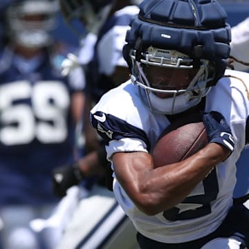 Dallas Cowboys wide receiver KaVontae Turpin runs during training camp at the River Ridge Playing Fields in Oxnard, California. 