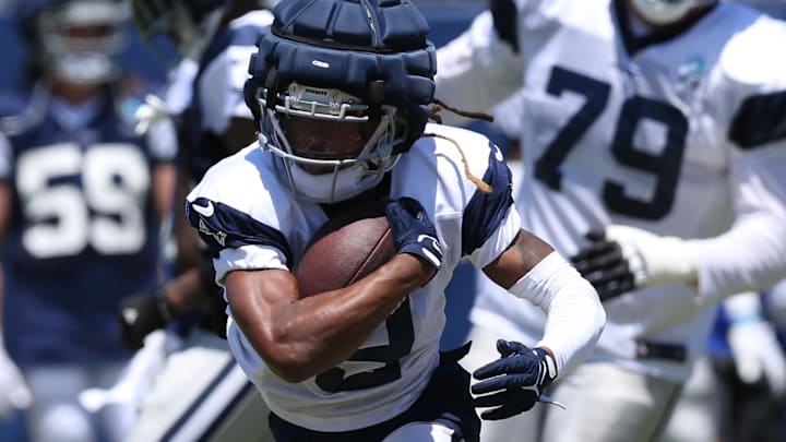 Dallas Cowboys wide receiver KaVontae Turpin runs during training camp at the River Ridge Playing Fields in Oxnard, California. 