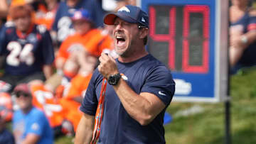 Jul 29, 2022; Englewood, CO, USA; Denver Broncos strength and condition coach Loren Landow during