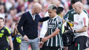 Martinez came off before United fell to defeat