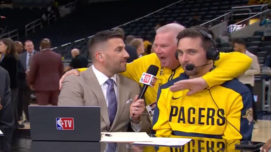 T.J. McConnell’s dad joined his NBA TV interview after Game 6. | @NBATV