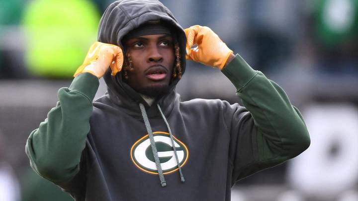 Green Bay Packers wide receiver Jayden Reed (11) during warmups against the Philadelphia Eagles in an NFC wild card game at Lincoln Financial Field.