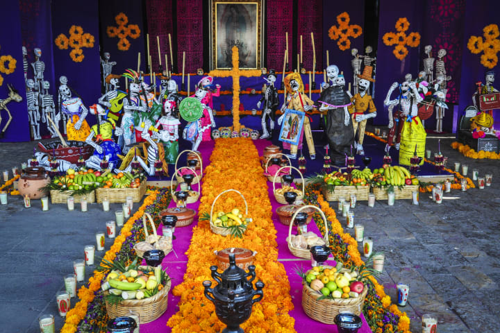 A Day of the Dead Altar at the Basilica of the Virgin Guadalupe