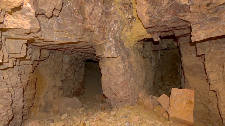 Two old mine entrances in Arizona