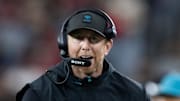 Nov 23, 2025; Glendale, Arizona, USA; Jacksonville Jaguars head coach Liam Coen against the Arizona Cardinals at State Farm Stadium. Mandatory Credit: Mark J. Rebilas-Imagn Images