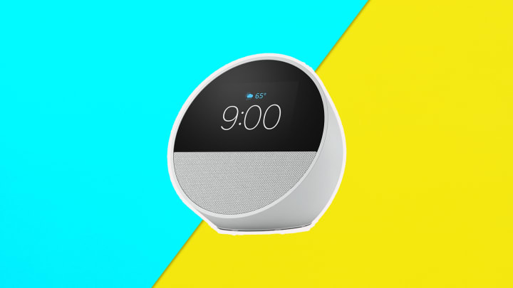 Amazon Echo Spot Smart Clock with Alexa is pictured