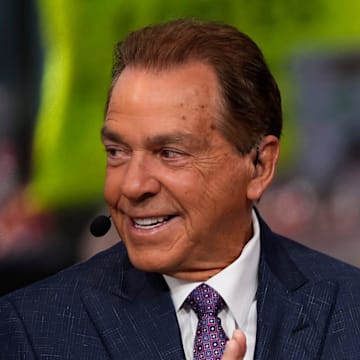 Nick Saban on the set of ESPN College GameDay