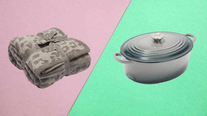 Best Nordstrom Anniversary Sale 2023 deals: Barefoot Dreams throw blanket and Le Creuset Dutch oven are pictured.