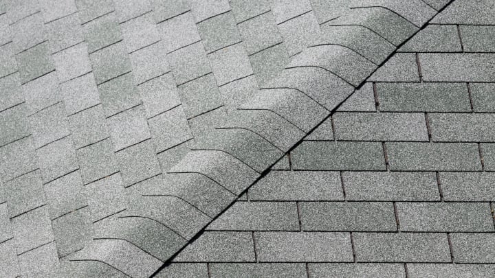 Gray roof shingles