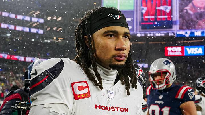 Jan 18, 2026; Foxborough, MA, USA; Houston Texans quarterback C.J. Stroud (7) after the game against the New England Patriots in an AFC Divisional Round game at Gillette Stadium. Mandatory Credit: David Butler II-Imagn Images