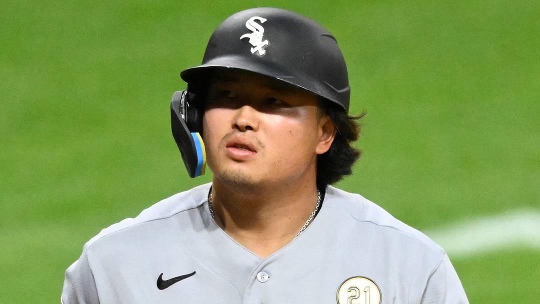 Sep 15, 2026; Cleveland, Ohio, USA;  Chicago White Sox first baseman Munetaka Murakami (5) reacts after striking out in the third inning against the Cleveland Guardians at Progressive Field.  Mandatory Credit: David Richard-Imagn Images