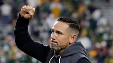 Green Bay Packers head coach Matt LaFleur acknowledges fans as he runs off the field following the team's win over the Cincinnati Bengals on Oct. 12, 2025, at Lambeau Field in Green Bay, Wis. The Packers defeated the Bengals 27-18.