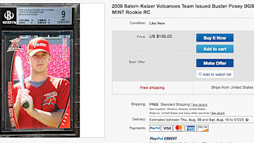 A screen capture of a listing for a 2008 rookie card for Buster Posey on EBAY.

Busterposey