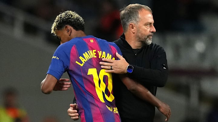 Lamine Yamal et Hansi Flick - FC Barcelone Lamine Yamal et Hansi Flick - FC Barcelone
