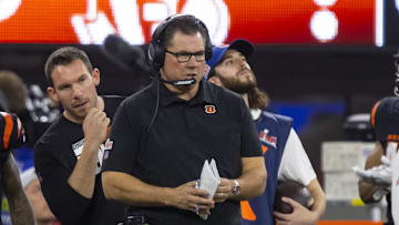 Feb 13, 2022; Inglewood, CA, USA; Cincinnati Bengals linebackers coach Al Golden against the Los Angeles Rams during Super Bowl LVI at SoFi Stadium. Mandatory Credit: Mark J. Rebilas-Imagn Images