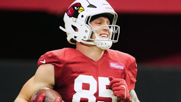Arizona Cardinals tight end Trey McBride (85) during training camp at State Farm Stadium in Glendale on July 25, 2025. Arizona Cardinals tight end Trey McBride (85) during training camp at State Farm Stadium in Glendale on July 25, 2025.