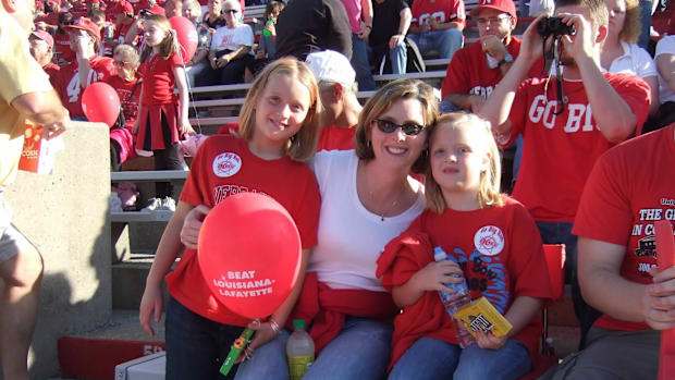 Amy Cyboron (center) shares a photo with her daughters in South Stadium