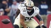 Aug 10, 2024; Glendale, Arizona, USA; New Orleans Saints center Erik McCoy (78) against the Arizona Cardinals during a preseason NFL game at State Farm Stadium. 