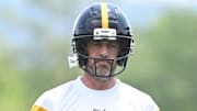 Pittsburgh Steelers quarterback Aaron Rodgers during minicamp at their South Side facility.