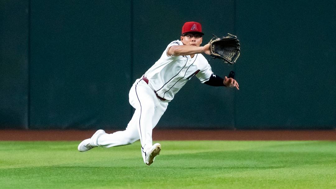 Jun 1, 2026; Phoenix, Arizona, USA; Arizona Diamondbacks outfielder Jorge Barrosa makes a diving catch in the fifth inning against the Los Angeles Dodgers at Chase Field. Mandatory Credit: Mark J. Rebilas-Imagn Images Jun 1, 2026; Phoenix, Arizona, USA; Arizona Diamondbacks outfielder Jorge Barrosa makes a diving catch in the fifth inning against the Los Angeles Dodgers at Chase Field. Mandatory Credit: Mark J. Rebilas-Imagn Images