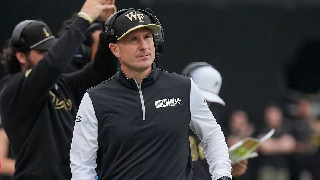 Wake Forest Demon Deacons head coach Jake Dickert on the sidelines Mandatory Credit: Jim Dedmon-Imagn Images