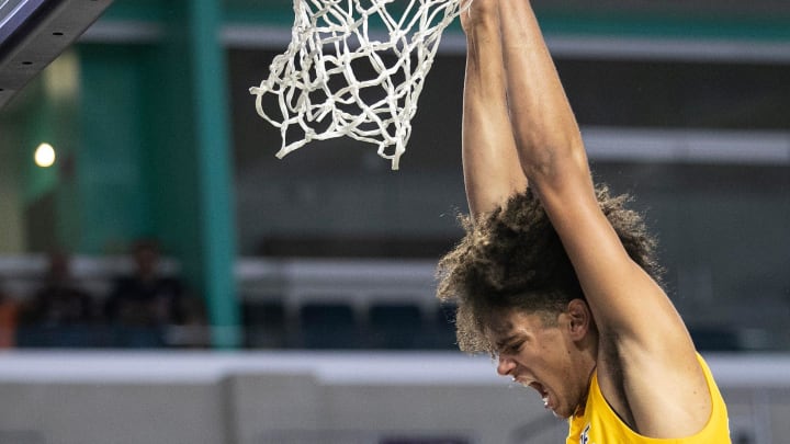 Asa Newell of Montverde Academy dunks against Paul VI at the City of Palms Classic on Friday, Dec. 22, 2023, at Suncoast Credit Union Arena in Fort Myers.