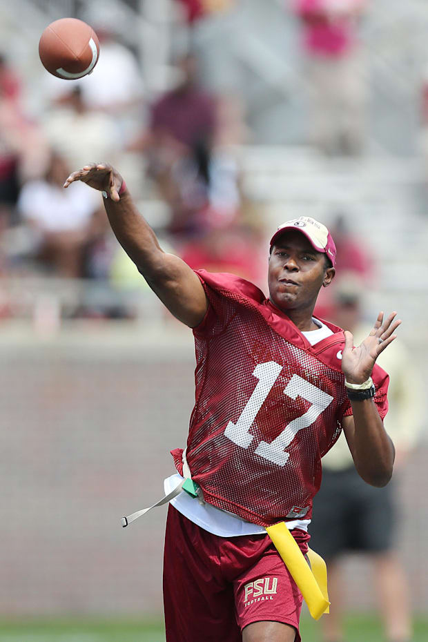 harlie Ward showed off his form during a halftime alumni game at Doak Campbell Stadium
