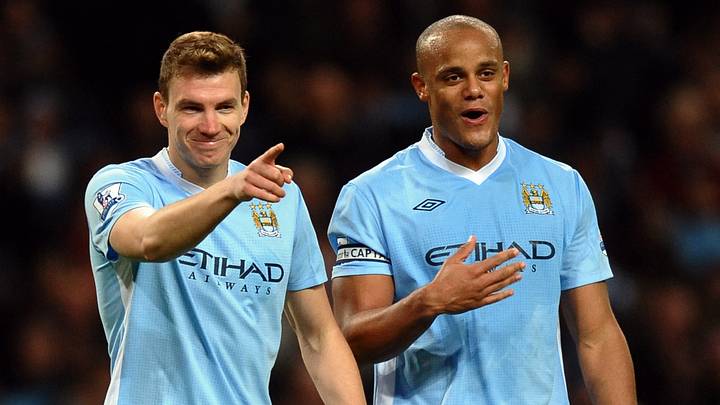 Edin Dzeko und Vincent Kompany in ihrer gemeinsamen Zeit bei den Skyblues Edin Dzeko und Vincent Kompany in ihrer gemeinsamen Zeit bei den Skyblues