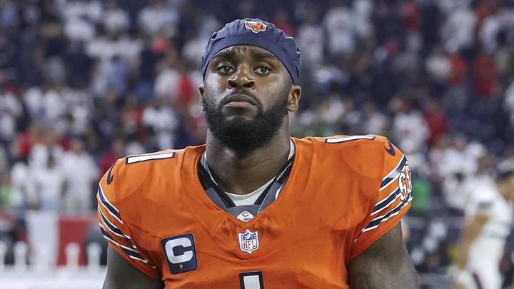 Sep 15, 2024; Houston, Texas, USA; Chicago Bears cornerback Jaylon Johnson (1) after the game against the Houston Texans at NRG Stadium. Mandatory Credit: Troy Taormina-Imagn Images