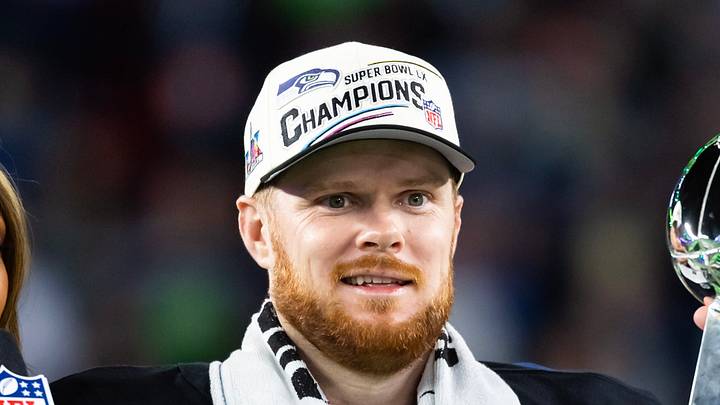NBC Sports host Maria Taylor interviews Seattle Seahawks quarterback Sam Darnold