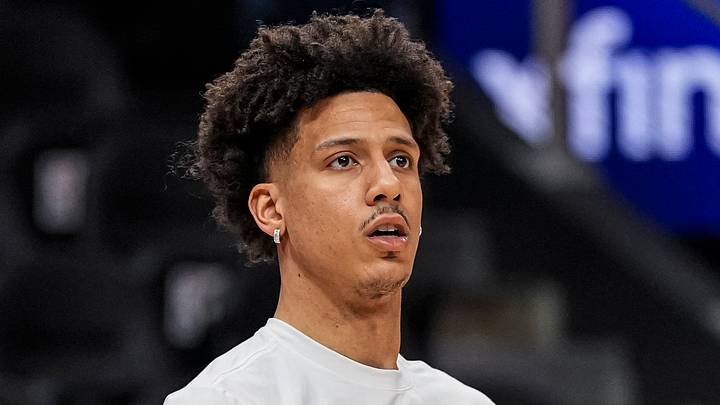Atlanta Hawks forward Jalen Johnson (1) against the Cleveland Cavaliers at State Farm Arena on April 10, 2026.