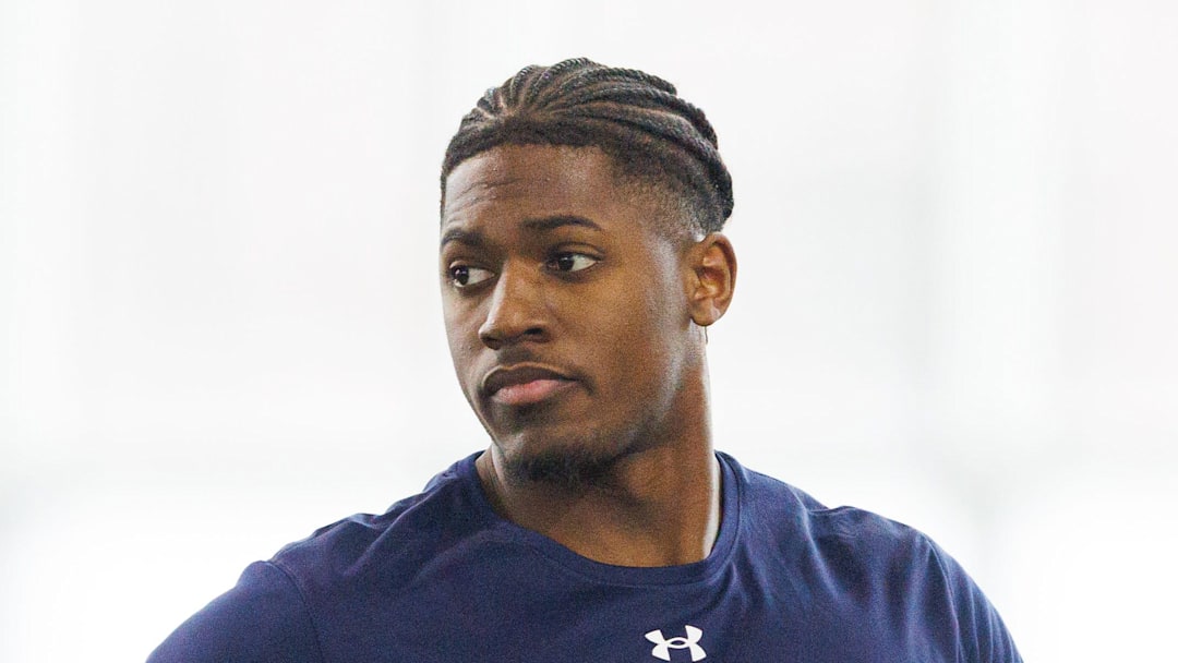 Running back Jadarian Price during Notre Dame football's Pro Day
