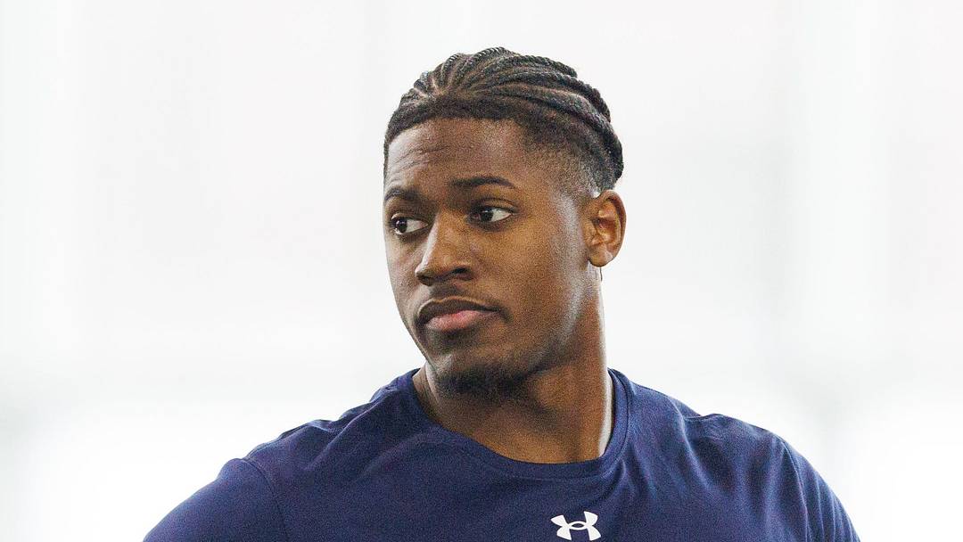 Running back Jadarian Price during Notre Dame football's Pro Day