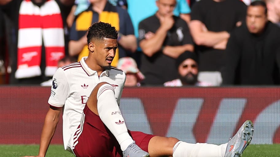 William Saliba looking pained.