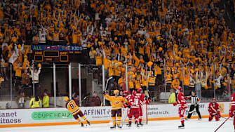Minnesota and its fans celebrate a goal during a college men's hockey game against Wisconsin on Saturday, Feb. 1, 2025, at 3M Arena at Mariucci in Minneapolis.