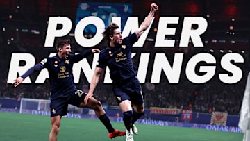 Juventus' Dusan Vlahovic celebrates a goal in the Champions League