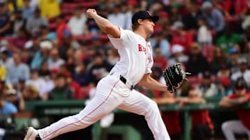 Boston Red Sox starting pitcher Quinn Priester (68) pitches during the first inning against the Tampa Bay Rays at Fenway Park.