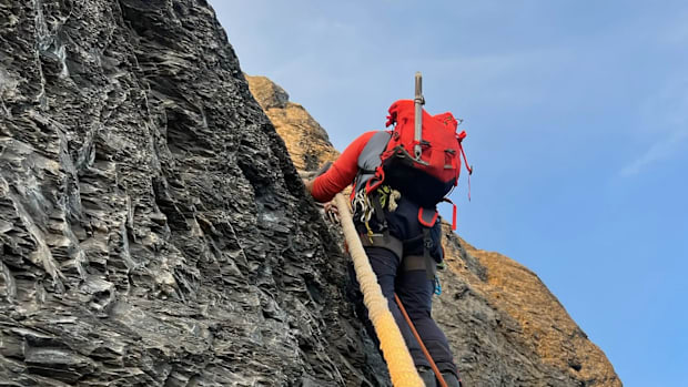  A climber on the iconic Eiger