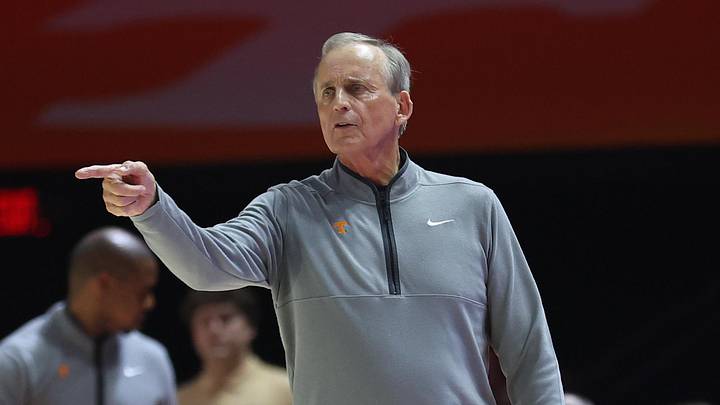 Feb 18, 2026; Knoxville, Tennessee, USA;  Tennessee Volunteers head coach Rick Barnes during the first half against the Oklahoma Sooners at Thompson-Boling Arena at Food City Center. Mandatory Credit: Randy Sartin-Imagn Images