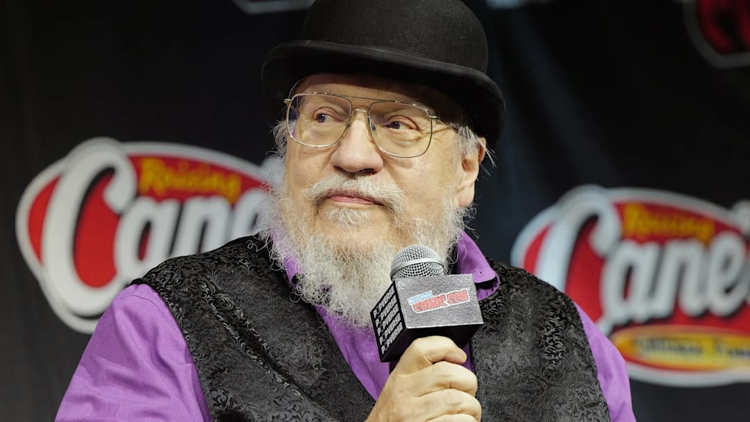 George R.R. Martin speaks at HBO / HBO Max presents A Knight of the Seven Kingdoms – Journey into Westeros with Dunk and Egg during New York Comic Con