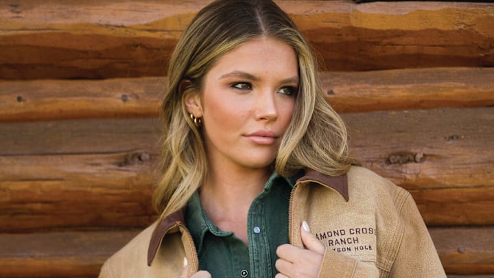 Ellie Thumann in Sun Faded Work Jacket Ellie Thumann in Sun Faded Work Jacket