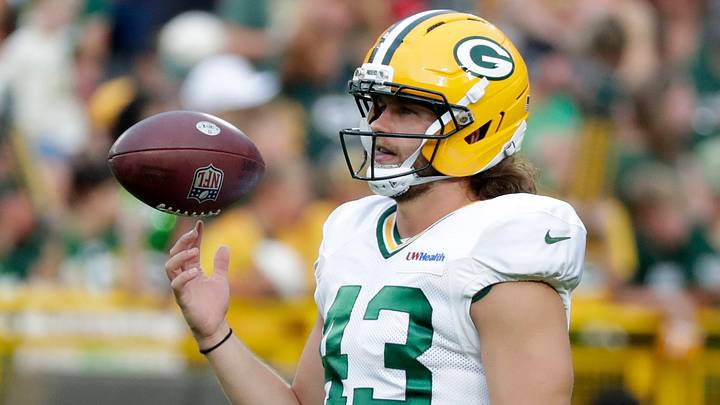 Green Bay Packers long snapper Cal Adomitis (43) during Green Bay Packers Family Night on Aug. 7, 2026, at Lambeau Field in Green Bay, Wis.