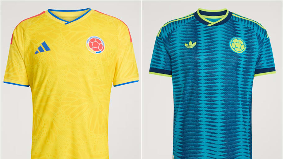 Colombia’s home and away jerseys for the World Cup. 
