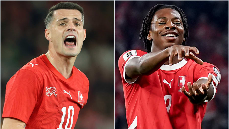 Granit Xhaka and Johan Manzambi 